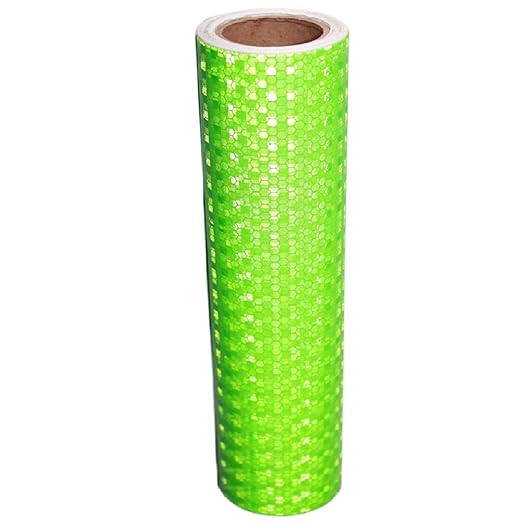 Industrial Reflective Tape Green 8 inch Wide, Outdoor Waterproof Hazard Conspicuity Safety Warning Marking Tape (10 feet)