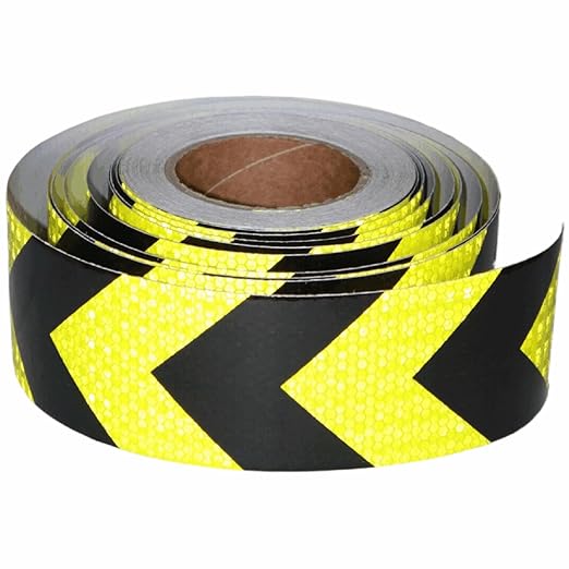 Reflective Tape Outdoor Waterproof 3 inch X 66 feet, High Visibility Hazard Conspicuity Warning Safety Industrial Marking Tape