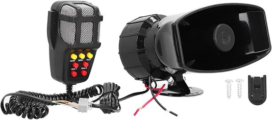 Car Horn Public - Address Speaker, DC12V Siren Sound System for Motorcycle and Off - Road Vehicle, 100W Loud Alarm with PA Mic and Installation Kit, Compatible with Car