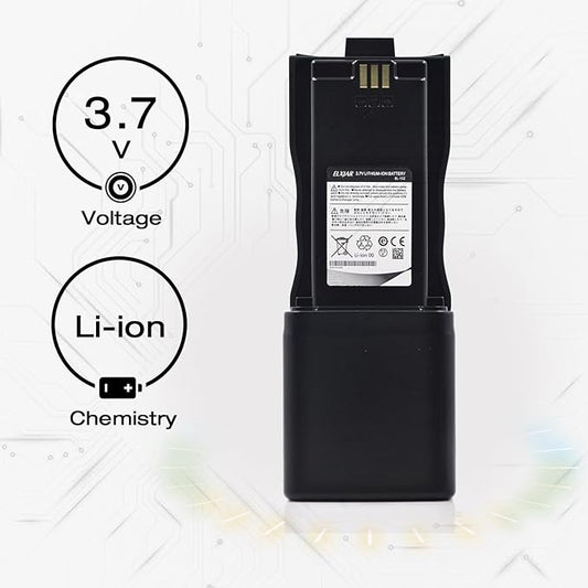 (2-Pack) 3.7V 12000mAh BL-152 Li-ion Battery Replacement for Baofeng AR-152 Walkie Talkie with USB Charger Cable Black