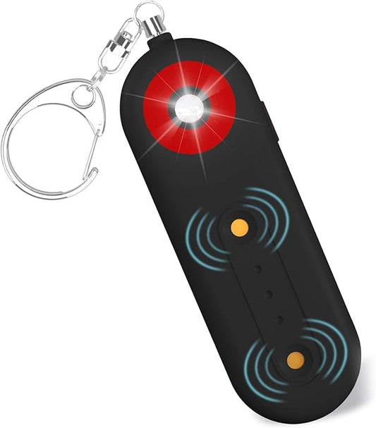 ROTOPATA Personal Safety Alarm for Women, 130dB Extra Loud Emergency Strobe & Siren Self Defense Keychain, Rechargeable Safety Keychain Set for Girls Elderly Traveling College, Black