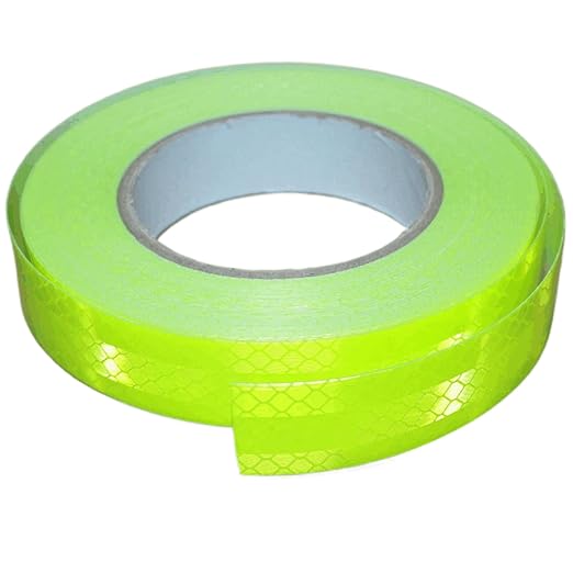 Fluorescent Green Reflective Tape Outdoor Waterproof 1 inch Wide, High Visibility Safety Hazard Warning Safet Stickers (66 feet)