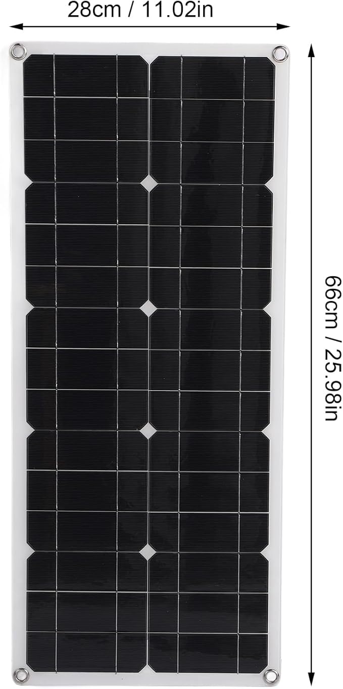 Asixxsix Solar Panel Kit, 100W OBD Plug Solar Charge Controller Foldable Panel Energy Storage Flexible, Monocrystalline Kit for Outdoor RV Boat