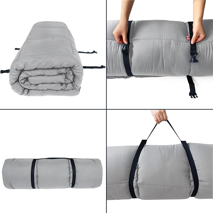 Cot Mattress Topper (Improved Thickness), Foam Quilted Pads for Camping, Soft Comfortable Sleeping Cot Mattress Pad Only, Camping Pad 75"x30" for Camp Cot/Rv Bunk/Narrow Twin Beds, Navy