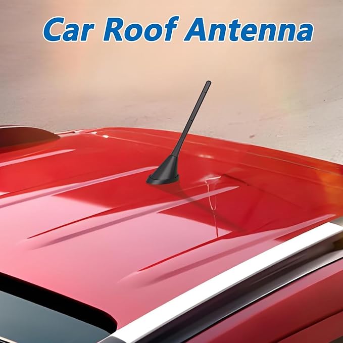 Car Antenna Replacement, 7 inch Roof Mounted Waterproof Rubber Short Antenna Mast Flexible Universal AM FM Car Radio Antennas for Cars Trucks SUVs