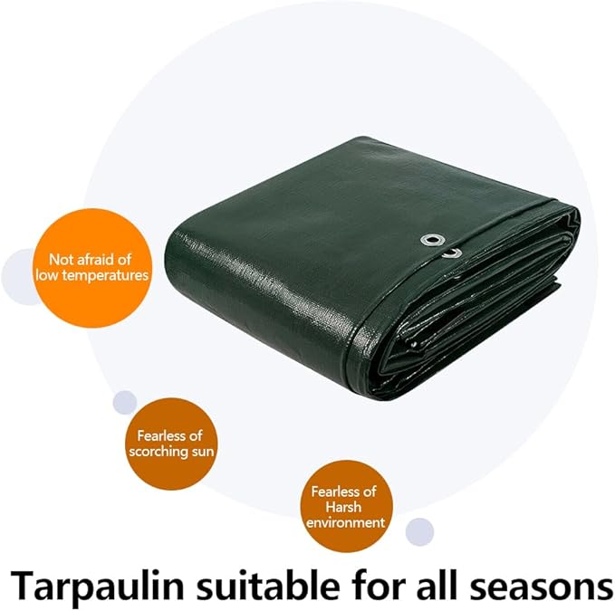 Tarps 12x20 FT Waterproof Heavy Duty Tarp – 5 Mil Thick, UV & Tear Resistant, Reinforced Grommets & Edges – Multi-Purpose Cover for Camping, Roof, Emergency, Truck, Boat