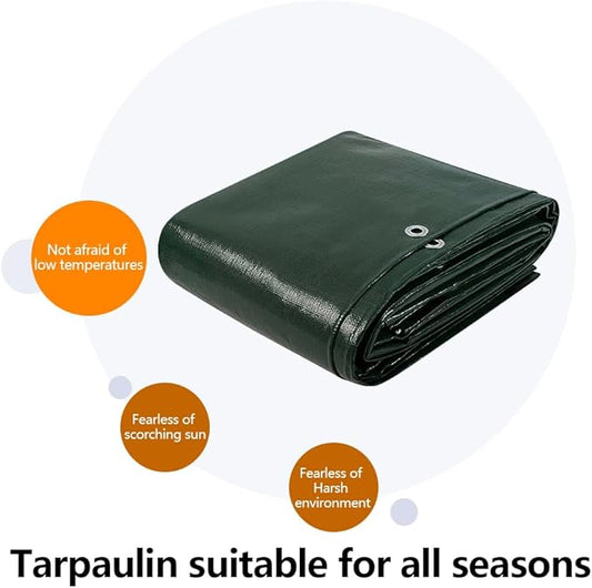 Tarps 10x12 FT Waterproof Heavy Duty Tarp – 5 Mil Thick, UV & Tear Resistant, Reinforced Grommets & Edges – Multi-Purpose Cover for Camping, Roof, Emergency, Truck, Boat