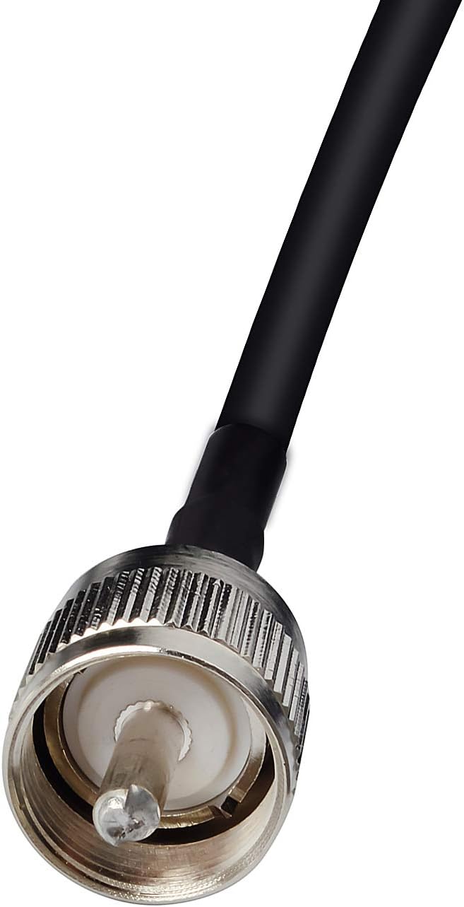 VHF Marine Antenna, 156-163Mhz Rubber Boat Antenna with 5M/16.4ft RG58 Cable and L Shape Fender Bracket for Uniden Icom Yaesu Cobra Midland Radio Transceiver