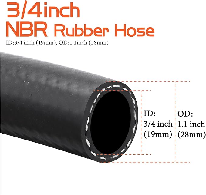 3/4" Fuel Transfer Hose 10FT,Farm Pump Hose with Male NPT Fittings for Gasoline,Diesel,Biodiesel