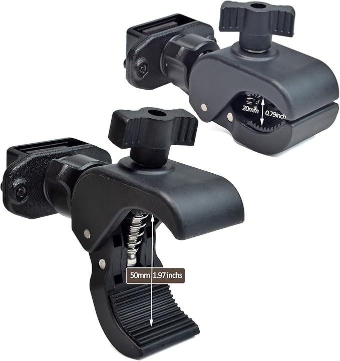 HYS Heavy-Duty Motorycle Walkie Talkie Mount - Bike Handheld Ham Radio Holder Handlebar Clamp (0.79-1.97inchs) - Universal Two Way Radio with Clip Holder Mount for Bike Motobike ATVs MTBs Golf carts