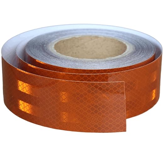 Non Fading Reflective Tape Brown Outdoor Waterproof 2 inch Wide, High Visibility Safety Warning Reflector Sticker Strips (68 feet)