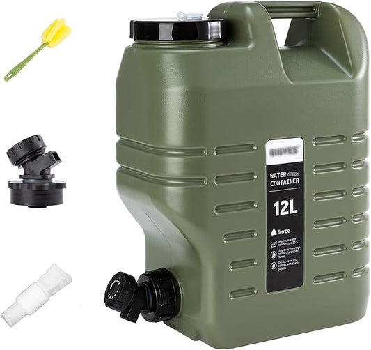 3.2 Gallon Camping Water Jug with Spout, No Leakage Food Grade Camping Water Tank with Spigot for Picnic, BBQ Supplies