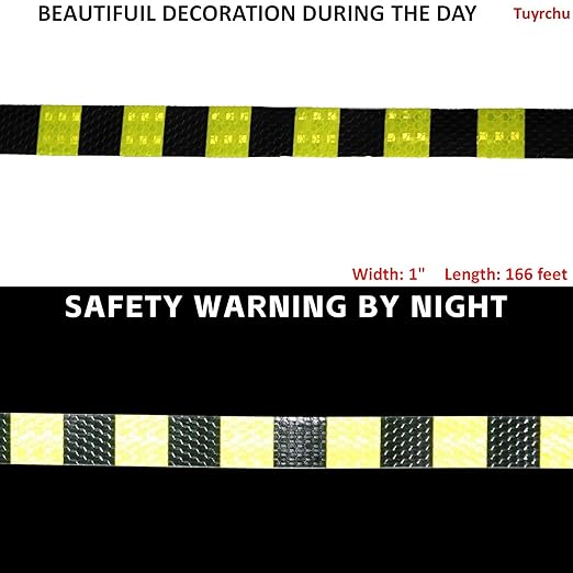 Industrial Reflective Tape 1 inch Wide for Trailer, Outdoor Waterproof High Visibility Safety Warning Adhesive Strips (166 feet)