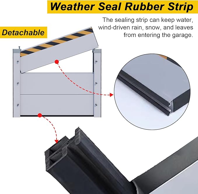 Flood Barriers for Home, Quick Water Barriers for Flooding Outdoor - Reusable Aluminum Alloy Water Retaining for Basement, Front Door, Garage Gate Anti, Flood Wall (H 55 in 4.5 ft)