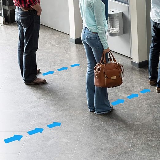 Arrow Floor Marking Sticker Sign - 200 PCS Blue Decal Tape 2"4"