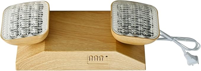 Plug in Emergency Lights for Business Home Power Failure 4Hours 300lm LED Rechargeable Light Fixtures with Battery Backup, AC85-277V -Wood