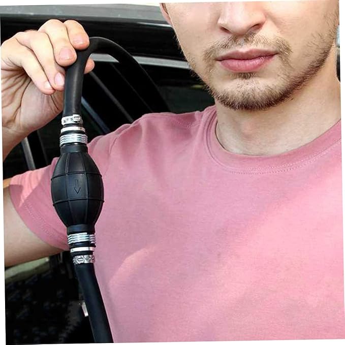 Fuel Transfer Siphon Pump with Hose Manual Hand Pump for Diesel Oil Transfer Practical Vehicle Emergency Syphon for Car and Truck Fluid