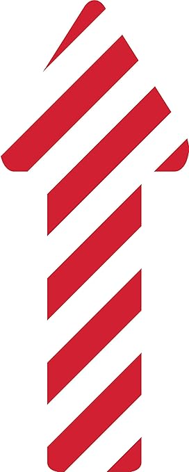 5S Location Marking Arrow- Durable Laminated LSE (Low Surface Energy) Arrow Shaped Floor Marker by Graphical Warehouse- 5S Safety and Security Signage (10x3.5", Red/White, 25)