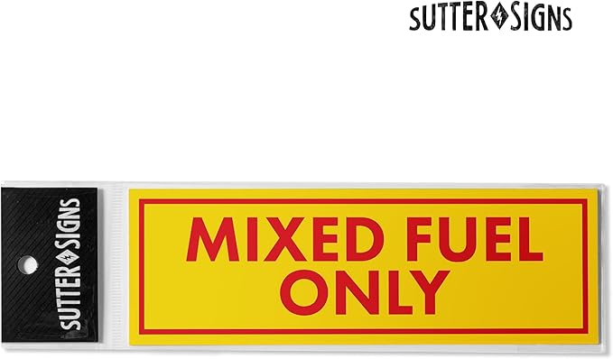 Sutter Signs 3pc Mixed Fuel Only Stickers for Fuel Tank | Weatherproof Adhesive Decals for Trucks, Tractors, Fuel Cans, Gas Caps