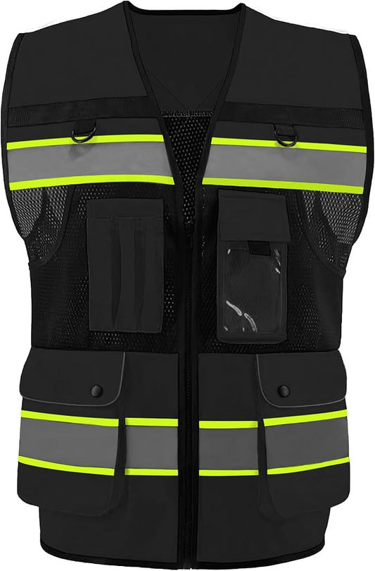 Safety Vest High Visibility Reflective Construction Vest for Men Women