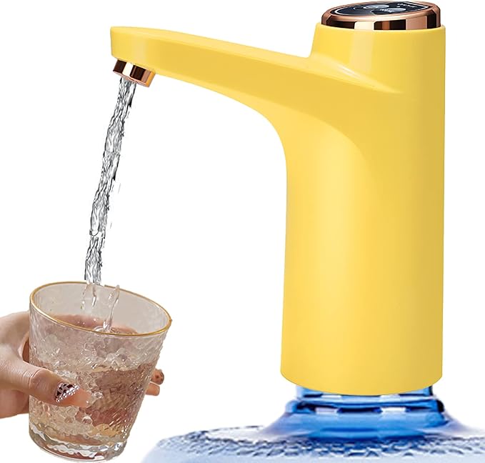 Water Pump for 5 Gallon Bottle Portable USB Charging Water Dispenser (Yellow)