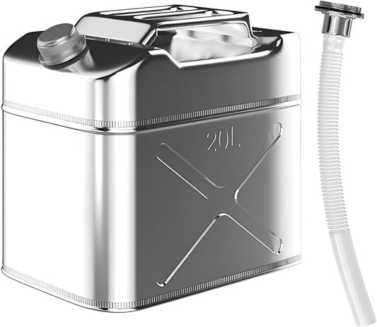 5.28 Gallon Metal Water Storage Containers Can, 308 Stainless Steel Camping Water Container Portable Water Storage Can, Emergency Water Storage Jug for Outdoor Home Car