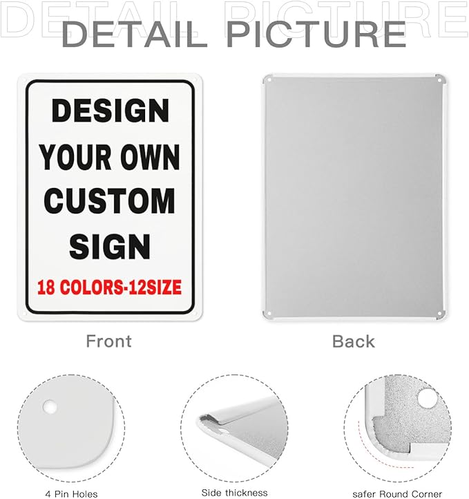 Custom Metal Personalized Signs With Photo Text Logo - Wall Decorative House Signs For Business & Home