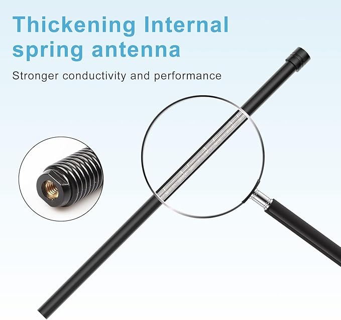 Marine Boat Radio Antenna Waterproof 16 Inch, Rubber Duck Dipole Flexible Mast FM AM Antenna for Boat Radio Car ATV UTV RZR SPA
