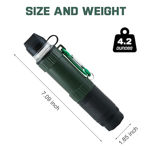 Personal Water Filter Kit for Hiking, Camping, Travel Water Filter Straw Outdoor Portable, Water Purifier Survival Gear and Equipment Army Green