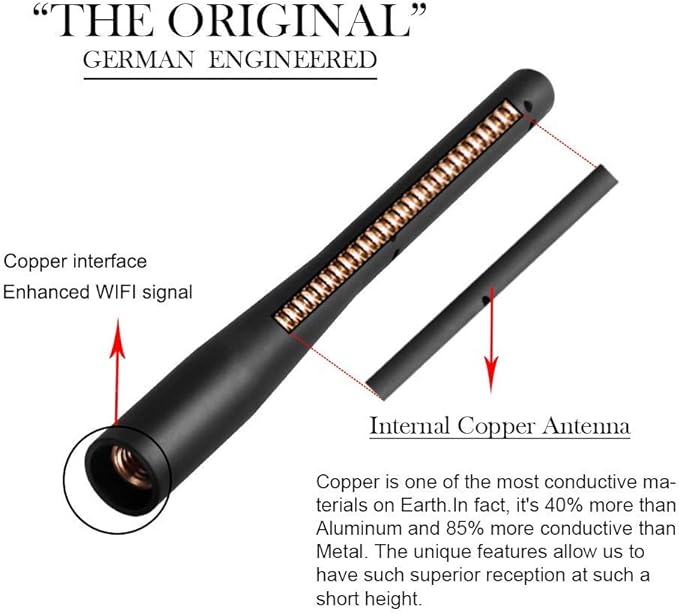 VOFONO Short Antenna Compatible with Mini Cooper 2000-2025 Mini Cooper Accessories 4.5 Inch Antenna Mast Replacement