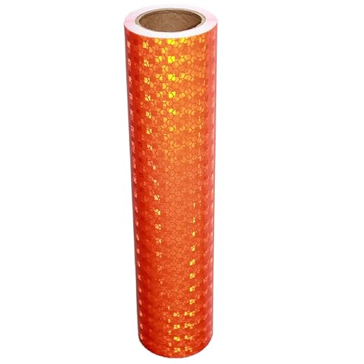 Industrial Reflective Tape Orange 10 inch Wide, Outdoor Waterproof High Visibility Safety Warning Adhesive Reflector Strips (10 feet)