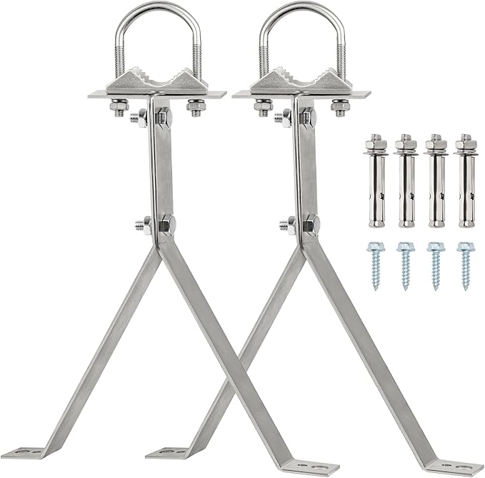 XRDS-RF Antenna Wall Mount 16 Inch Heavy-Duty Stand Off Wall Mast Mount Windproof Antenna Mounting Bracket for TV Antenna Mast (2-Leg + 2-Leg)