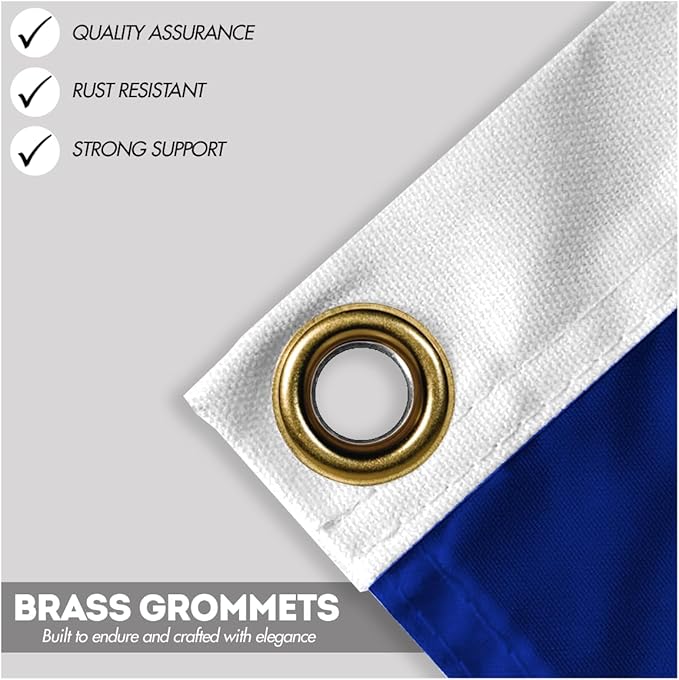 AGAS Charlie Code C Marine Signal 4x4 Ft Flag - Printed 200D Nylon - Canvas Header - Brass Grommets - Colorfast & Stitched Edges - Nautical Boat Flag - Naval Code Signal Flag.