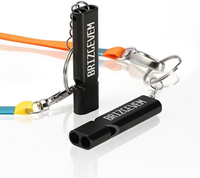 Survival Whistles 4-Pack & 6-Pack, Aluminum Emergency Safety Whistle with Lanyard and Keychain, Waterproof & Unbreakable for Hiking, Camping, Dog Training, Coaching, Emergency Kits