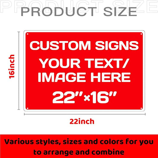 Personalized Aluminum Weatherproof Metal Sign - Multiple Sizes, Custom Text and Picture - Hazard, Garden, Custom Door Sign