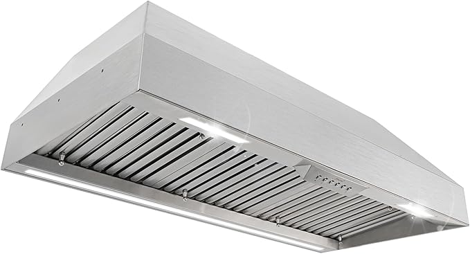 Akicon Range Hood Insert 42 Inch with Heater Sensor, 1200 CFM Bulit-in Kitchen Vent Hood with 4 Speeds, Ultra-Quiet Duct Stove Hood 3CCT LED Lights and Dishwasher Safe Filters