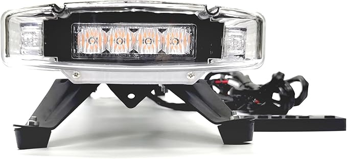 CFLMYYXGS Silver Case 26 Strobe Patterns Emergency Warning Light bar Flashing Vehicles Security Law Snowplow Tow Trucks Crane Construction Cars Wreckers Beacon Light (88 LED-Amber)