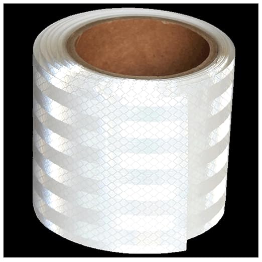 Non Fading Reflective Tape White Outdoor Waterproof 4 inch Wide for Truck, High Visibility Safety Warning Adhesive Strips (10 feet)