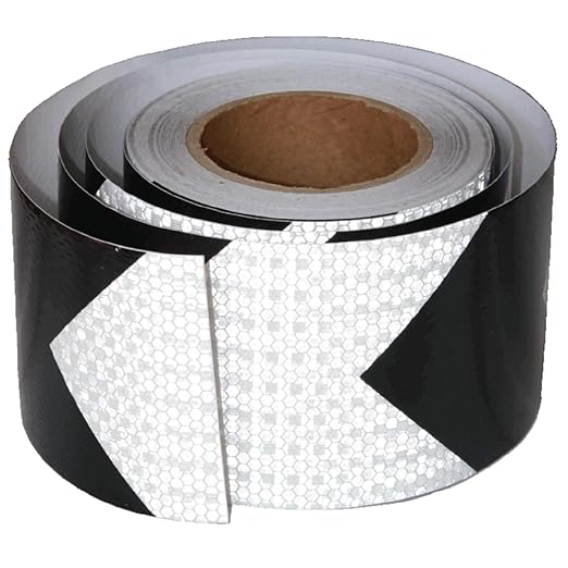 Reflective Tape Black White 4 inch Wide for Truck, Outdoor Waterproof High Visibility Safety Warning Adhesive Strips (66 feet)