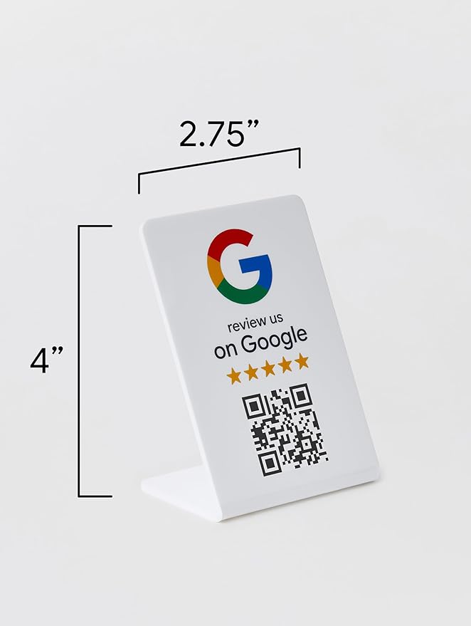 Google Review Stand - NFC & QR Code, Easy Setup, For All Businesses (3-Pack)