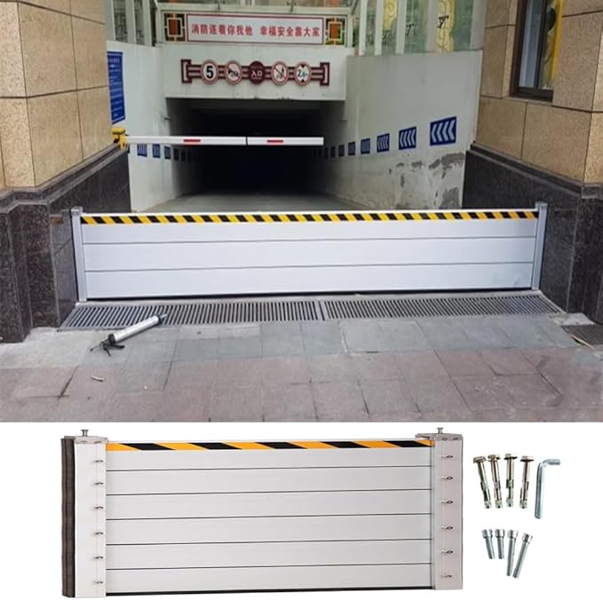 Aluminum Flood Barriers for Home 3/4/5/6/7/8/9/10/11/12/13ft Long Flood Protection Dam Beam System for Rain Water Control, Resuable Flood Water Barrier for Garage and Home Doors(H 3.9ft(120cm)