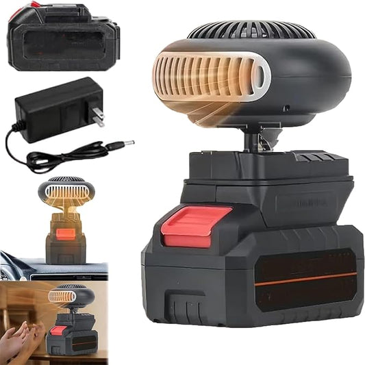 Battery Powered Heater, Battery Operated Heater, Quiet Long Heating, Ultra-Light/Ultra-Powerful/Portable/360-Degree Rotation/Anti Tilt Design, for Camping/Indoor/Car Defroster (10 Batteries*1)
