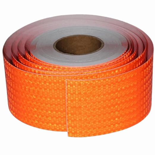 Orange Reflective Tape Outdoor Waterproof 4 inch Wide, High Visibility Industrial Marking Tape, Safety Adhesive Stickers (168 feet)