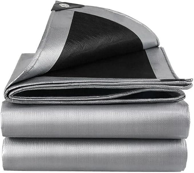 Tarps 10x10 FT Waterproof Heavy Duty Tarp – 18 Mil Thick, UV & Tear Resistant, Reinforced Grommets & Edges – Multi-Purpose Cover for Camping, Roof, Emergency, Truck, Boat (10ft x 10ft)