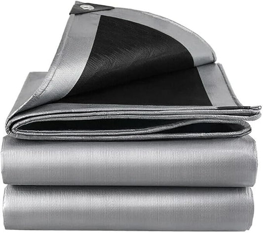 Tarps 10x10 FT Waterproof Heavy Duty Tarp – 18 Mil Thick, UV & Tear Resistant, Reinforced Grommets & Edges – Multi-Purpose Cover for Camping, Roof, Emergency, Truck, Boat (10ft x 10ft)