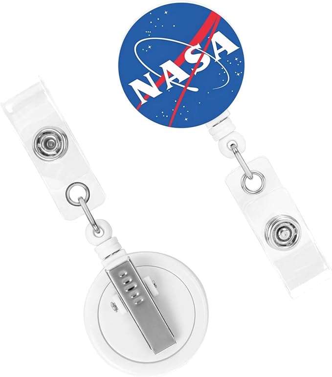 NASA Badge Reels Retractable Badge Holder with Clip for Id Name Tag Office Worker Student Teacher Nurse Doctor
