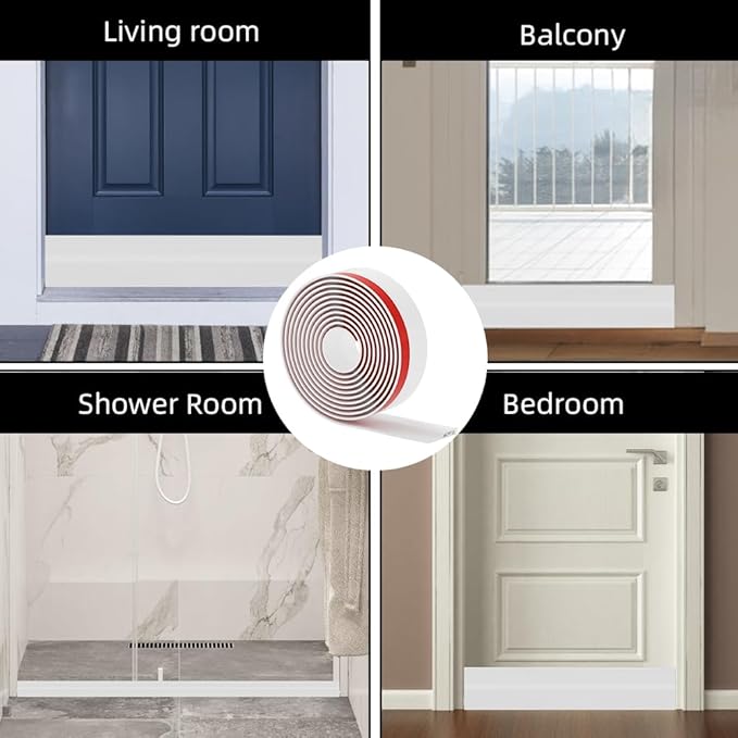 Door Draft Stopper for Bottom of Door, Adjustable Weather Stripping Door Seal for Cold Insulation, Under Door Sweep for Exterior & Interior Doors, Door Bottom Seal Blocker Noise (78inch,White)