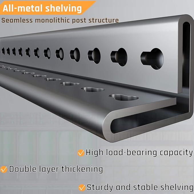 30" D Storage Shelves, 65" W Garage Shelving Heavy Duty Metal Adjustable Garage Shelves, 5 Tier Shelving Units Industrial Shelving for Warehouse, 65" W x 30" D x 79" H ， 2 Pack