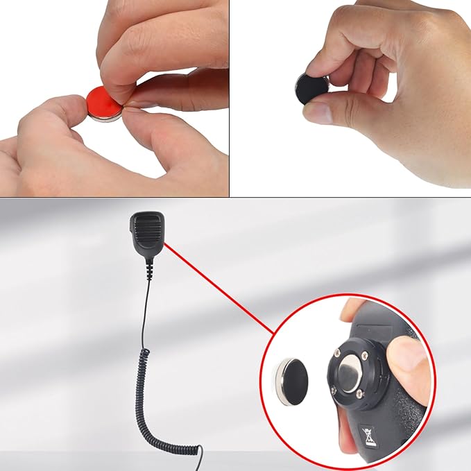 TWAYRDIO CB Mic Holder Mount, Magnetic Microphone Holder Kit for CB Radio Microphone