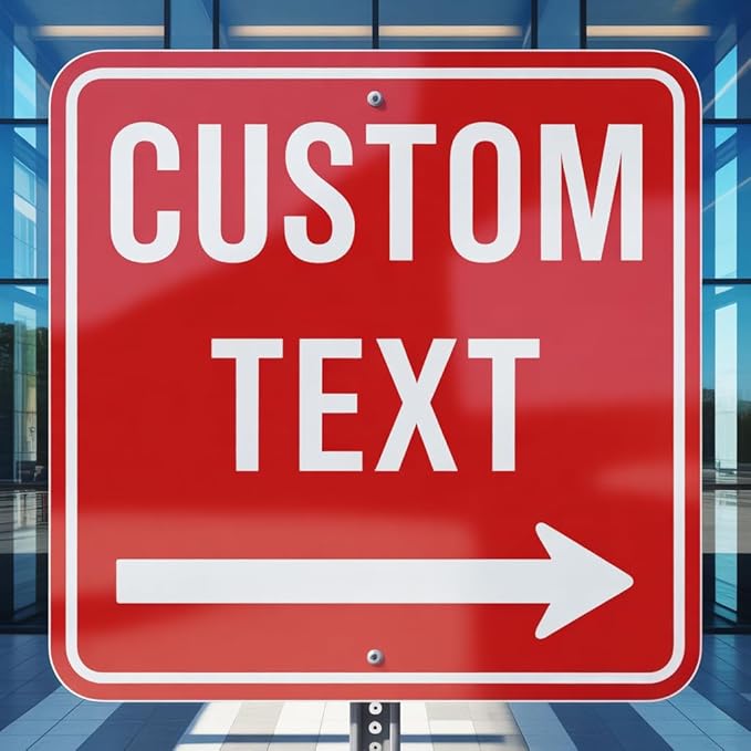 Custom Square Metal Sign, 18x18 inch 0.04" Thick Aluminum, Fade-Resistant For Outdoor Use, Reflective & Single/Double Sided Options